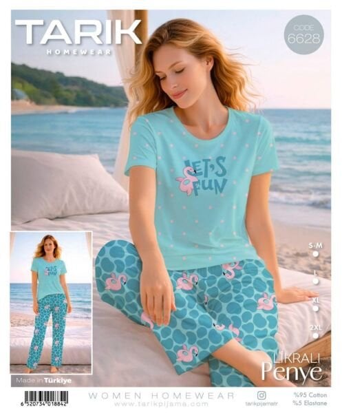 TARIK 6628 BAYAN KISA KOL PİJAMA TAKIMI