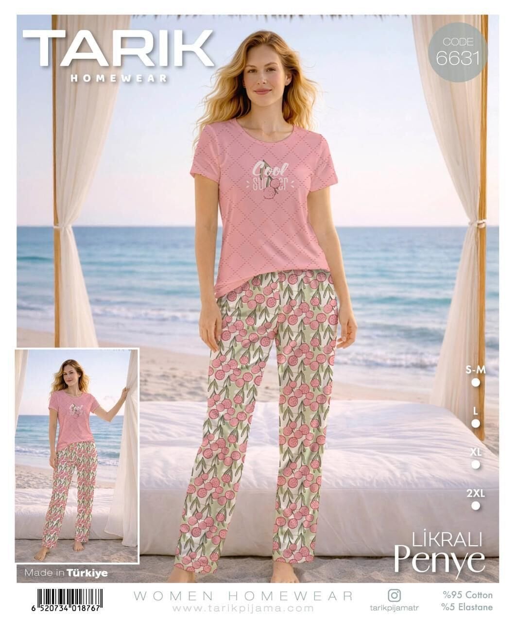 TARIK 6631 BAYAN KISA KOL PİJAMA TAKIMI