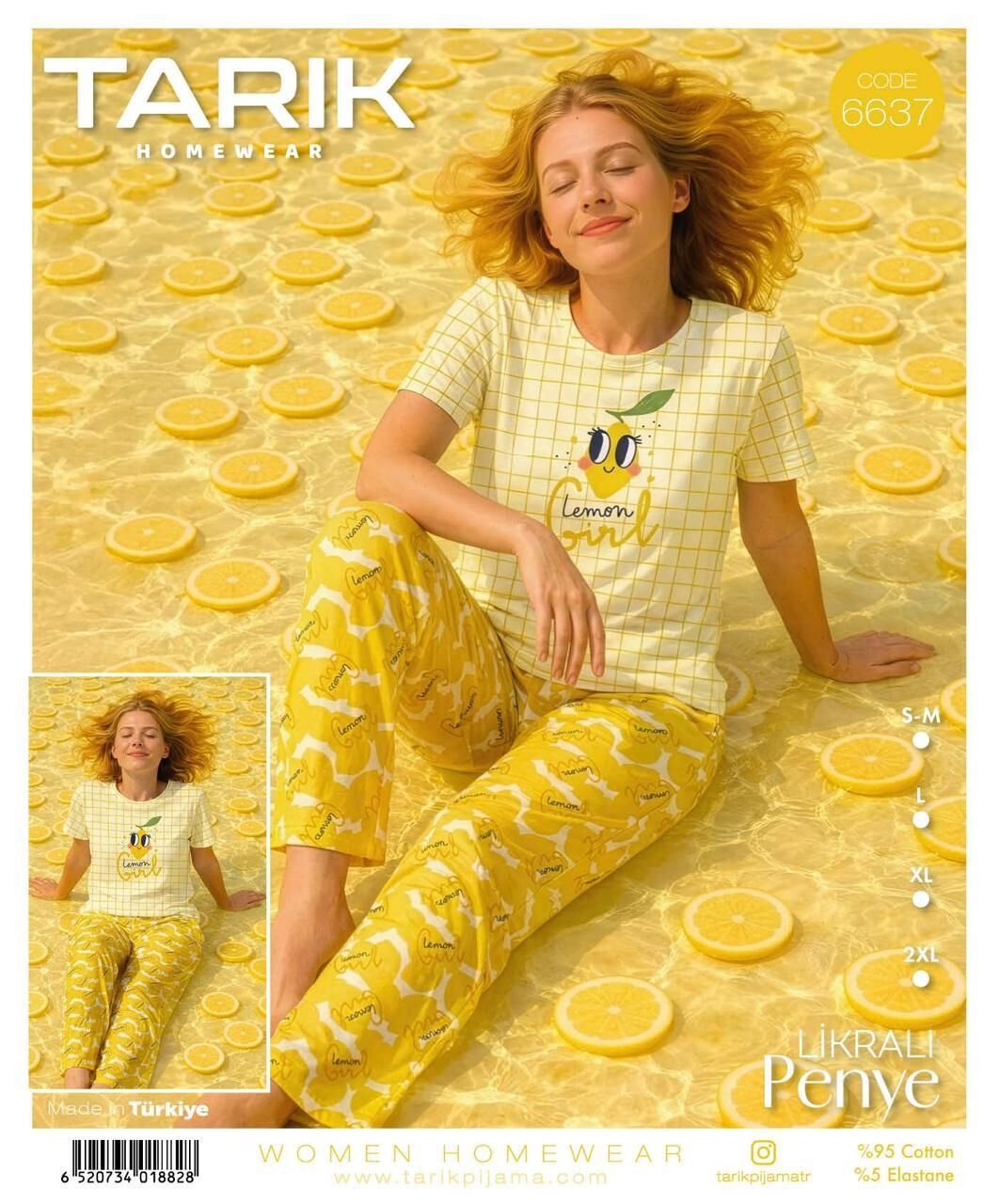 TARIK 6637 BAYAN KISA KOL PİJAMA TAKIMI