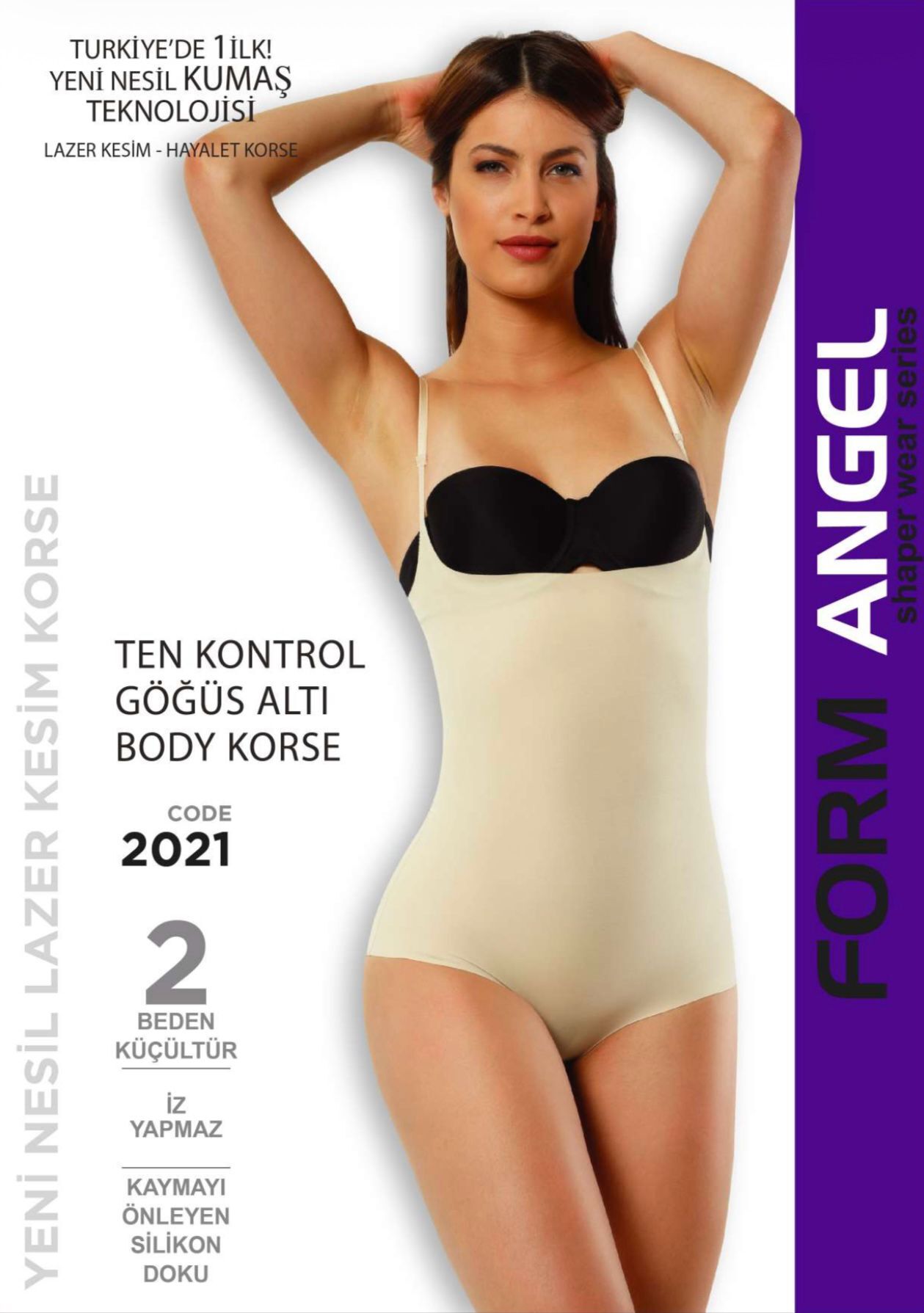 FORM ANGEL 2021-B GÖĞÜS ALTI TAM BOY KORSE TEN - 5XL-6XL