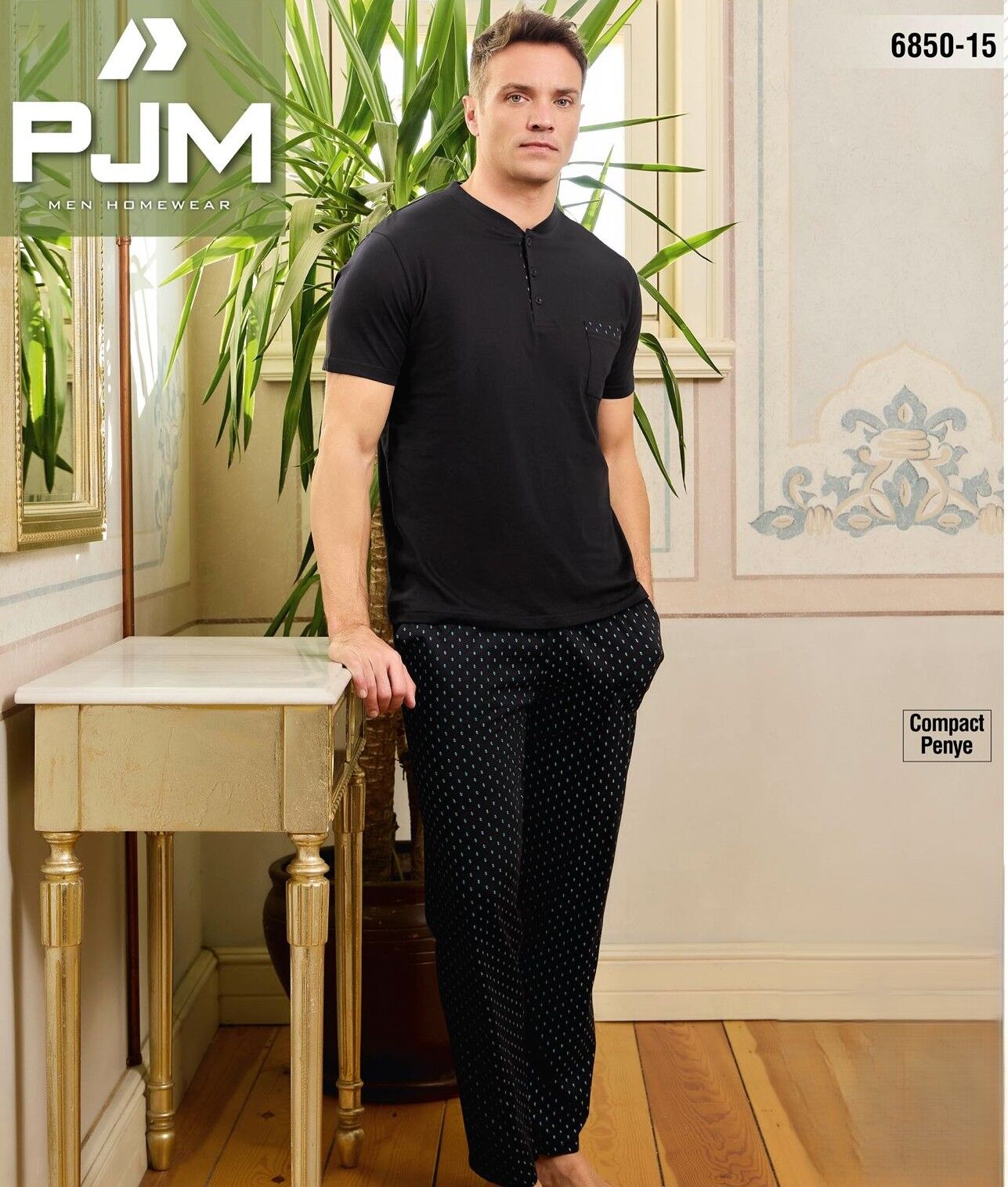 PJM 6850-15 ERKEK PENYE KISA KOL PİJAMA TAKIM