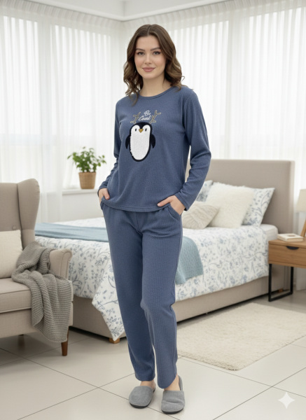 MUKA 800-131 BAYAN RAPORLU İNTERLOK PİJAMA TAKIM