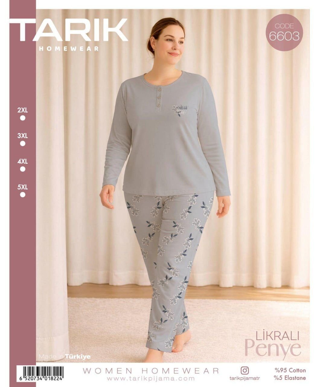 TARIK 6603 BAYAN BATTAL PİJAMA TAKIMI