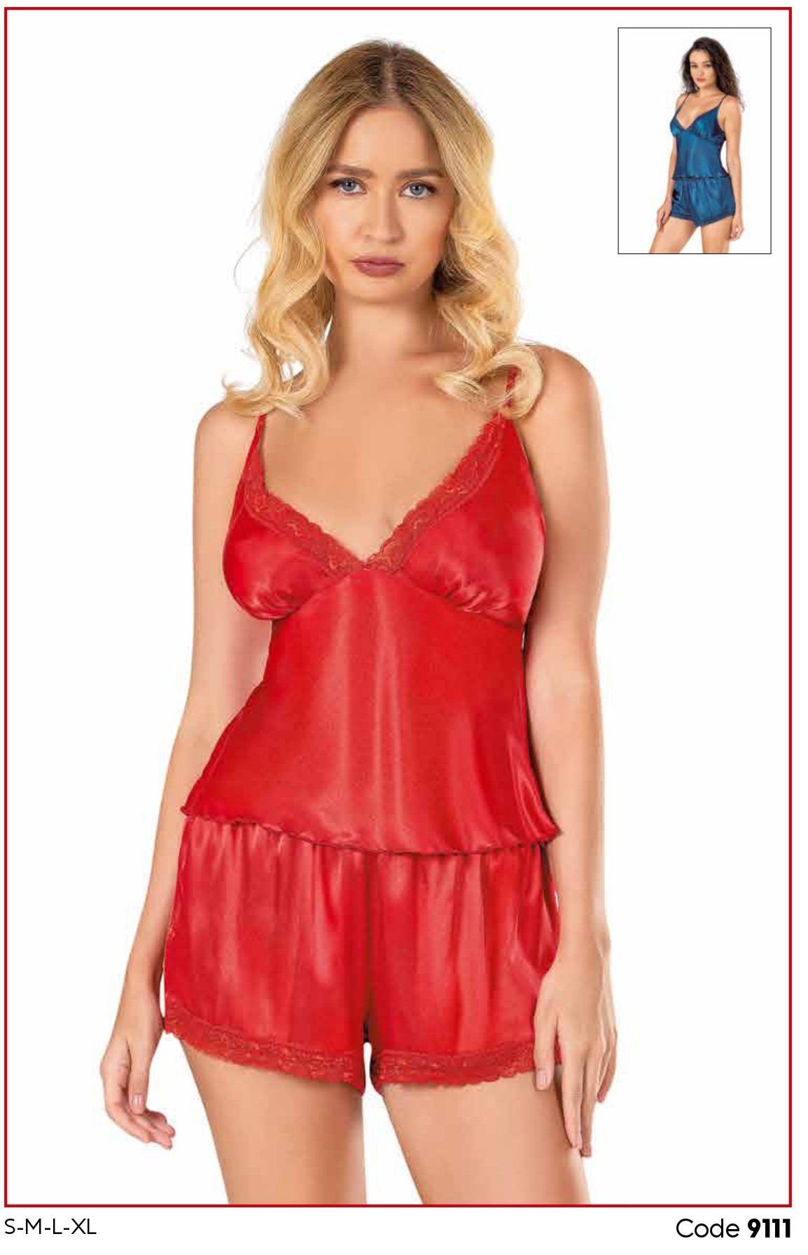 PRİMODA 9111 SATEN BABYDOLL ŞORT TAKIM