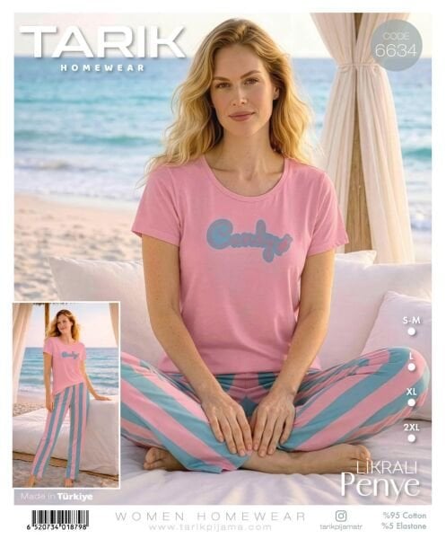 TARIK 6634 BAYAN KISA KOL PİJAMA TAKIMI
