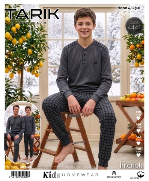 TARIK 4441 ERKEK GES İNTERLOK PİJAMA TAKIM