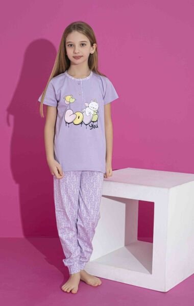 TARIK 3013  KIZ 2-6 YAŞ KISA KOL PİJAMA TAKIM