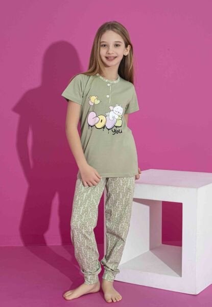 TARIK 3013  KIZ 2-6 YAŞ KISA KOL PİJAMA TAKIM