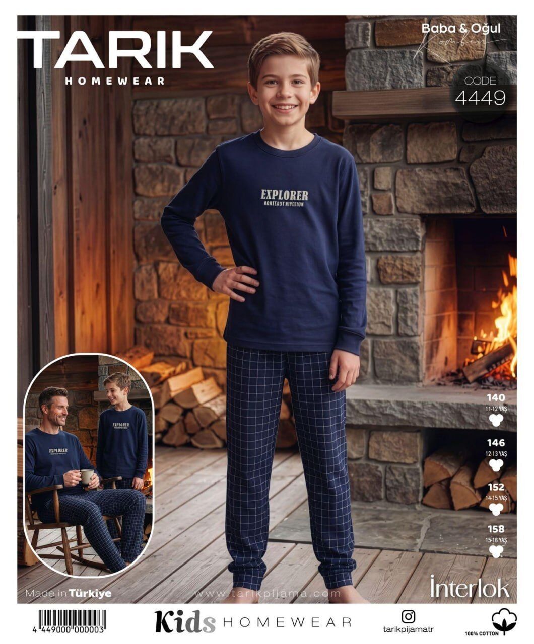 TARIK 4449 ERKEK GES İNTERLOK PİJAMA TAKIM