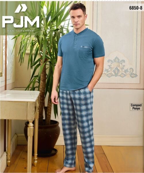 PJM 6850-8 ERKEK PENYE KISA KOL PİJAMA TAKIM