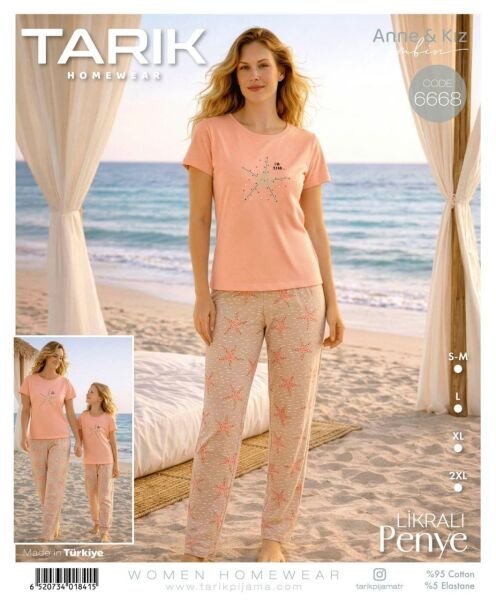TARIK 6668 BAYAN PENYE KISAKOL PİJAMA TAKIM