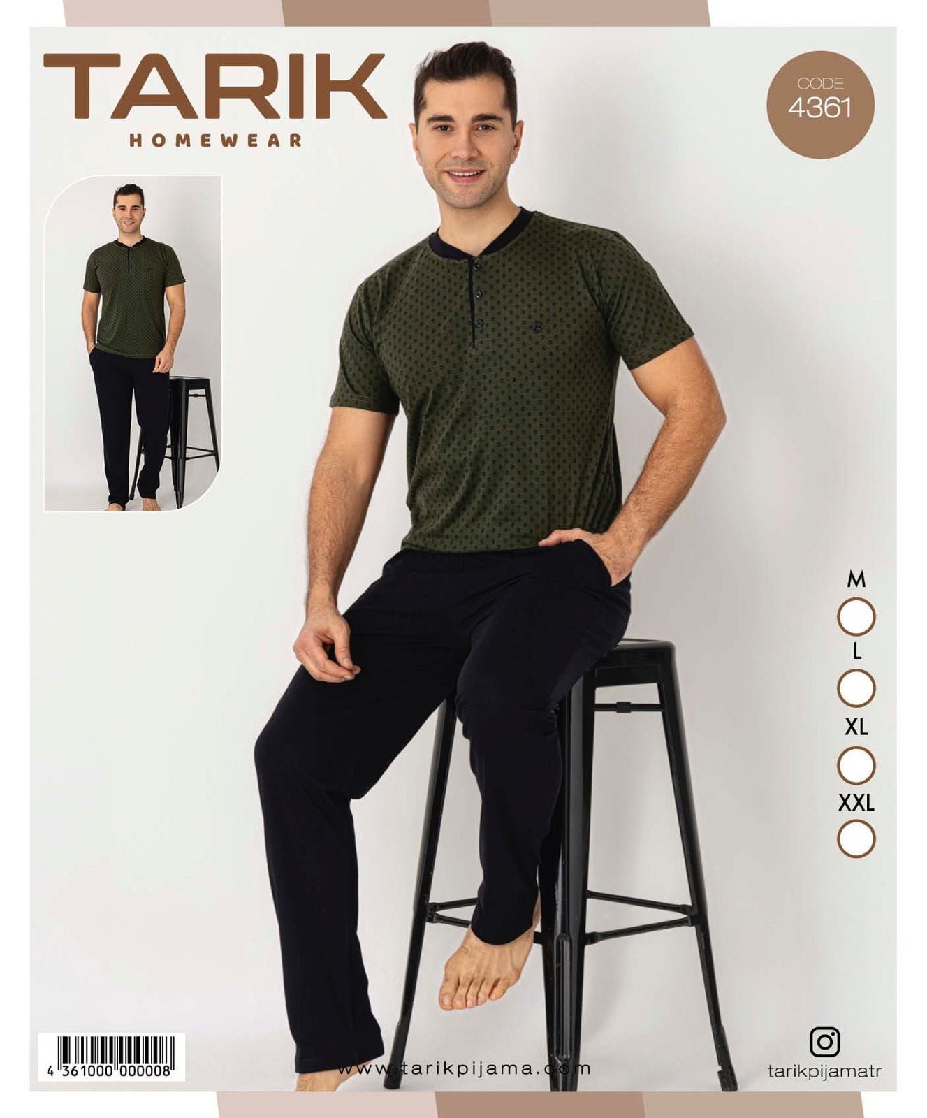 TARIK 4361 ERKEK PENYE KISA KOL PİJAMA TAKIMI