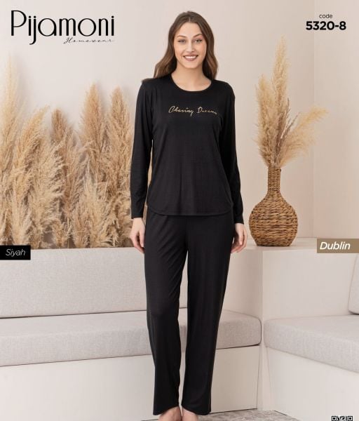 PİJAMONİ 5320-8 BAYAN DUBLİN PİJAMA TAKIM