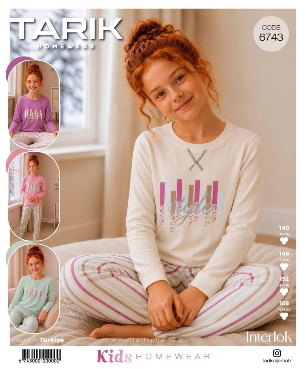 TARIK 6743 KIZ GES İNTERLOK PİJAMA TAKIM
