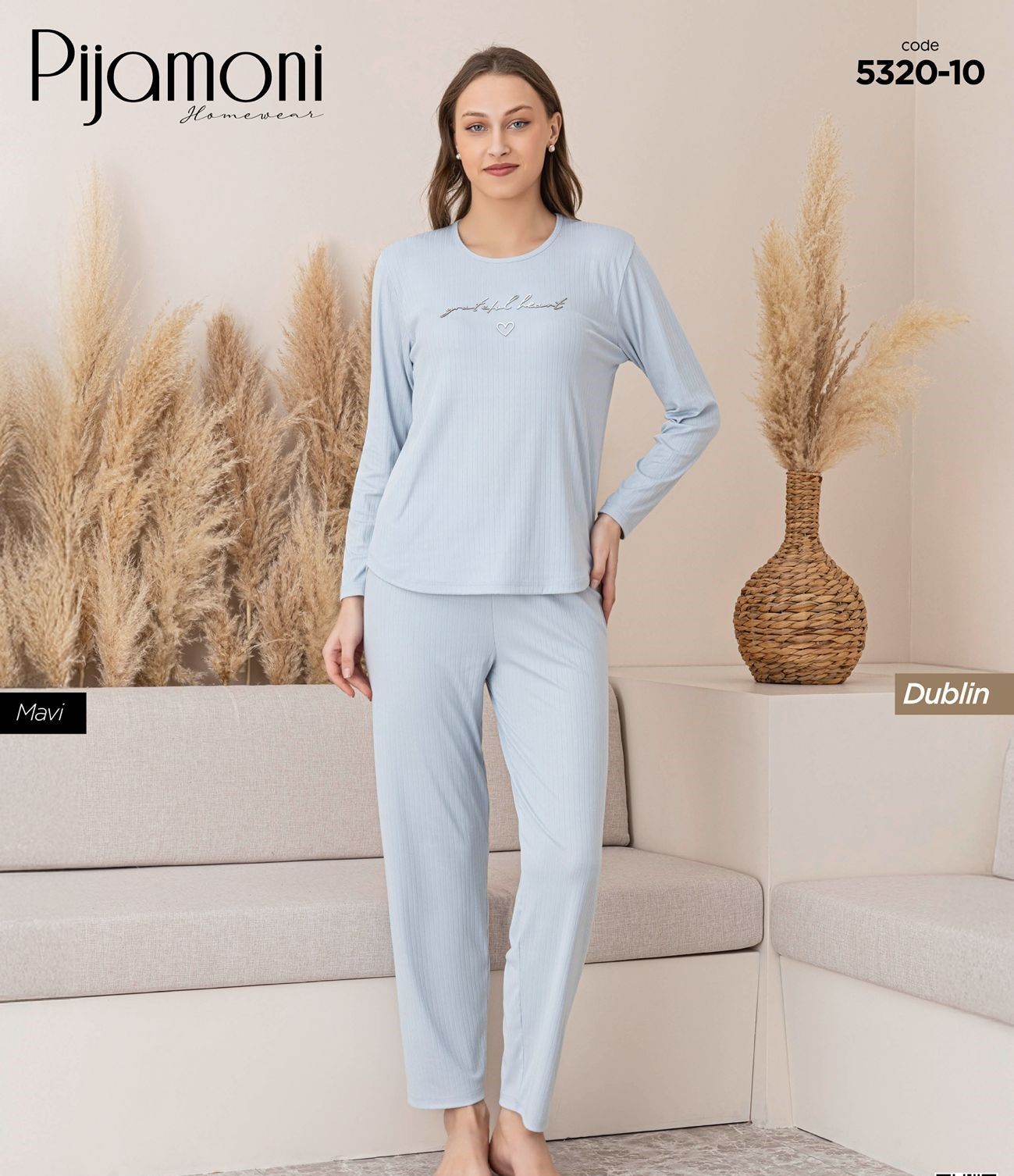 PİJAMONİ 5320-10 BAYAN DUBLİN PİJAMA TAKIM