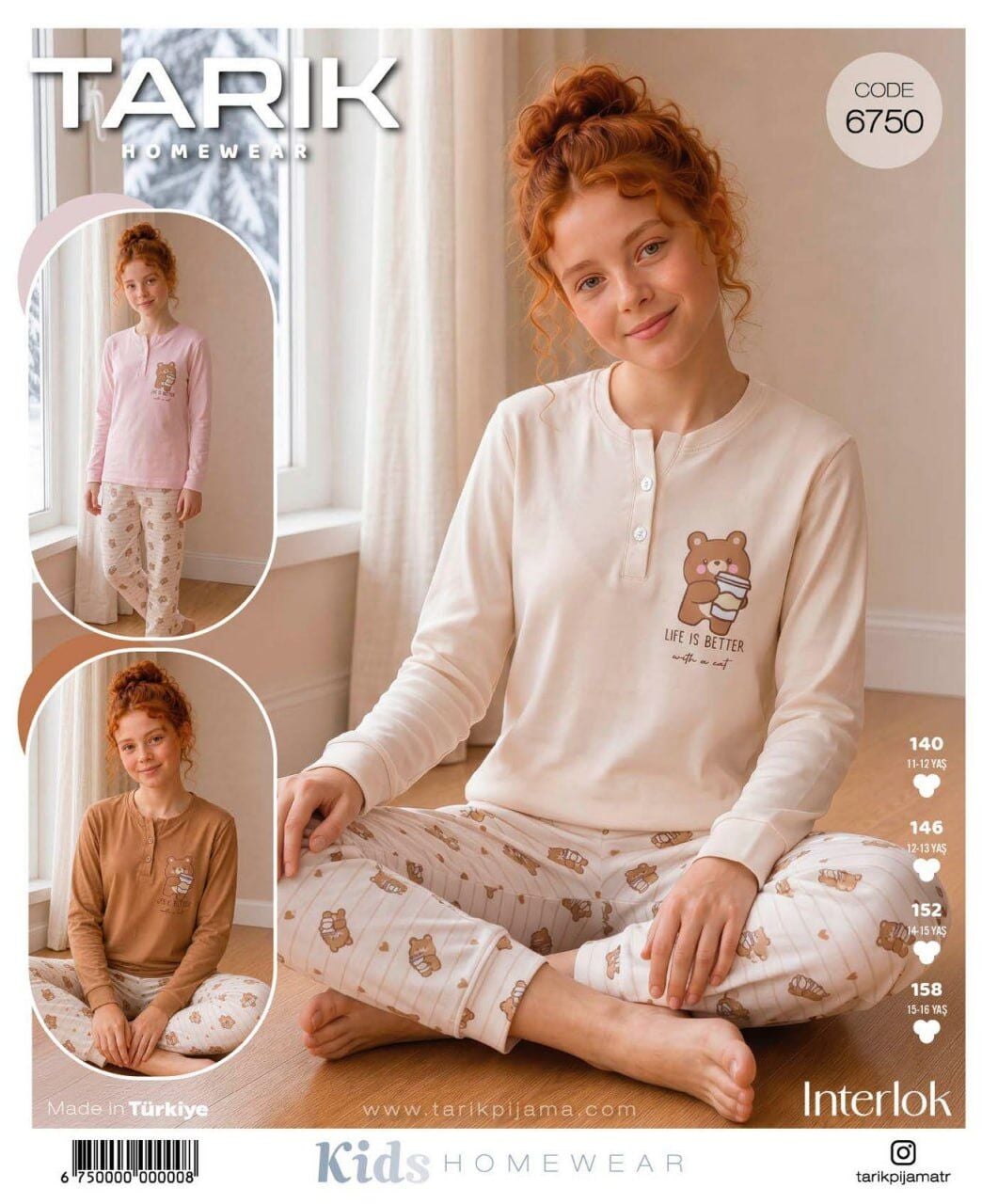 TARIK 6750 KIZ GES İNTERLOK PİJAMA TAKIM