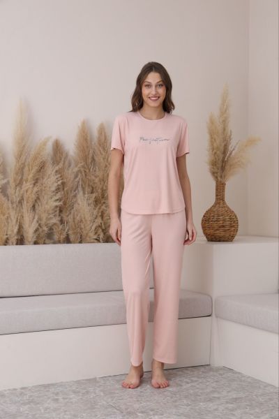 PİJAMONİ 5395-5 BAYAN DUBLİN K.KOL PİJAMA TAKIM