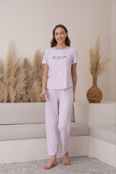 PİJAMONİ 5395-6 BAYAN DUBLİN K.KOL PİJAMA TAKIM