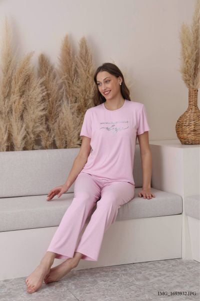 PİJAMONİ 5395-8 BAYAN DUBLİN K.KOL PİJAMA TAKIM