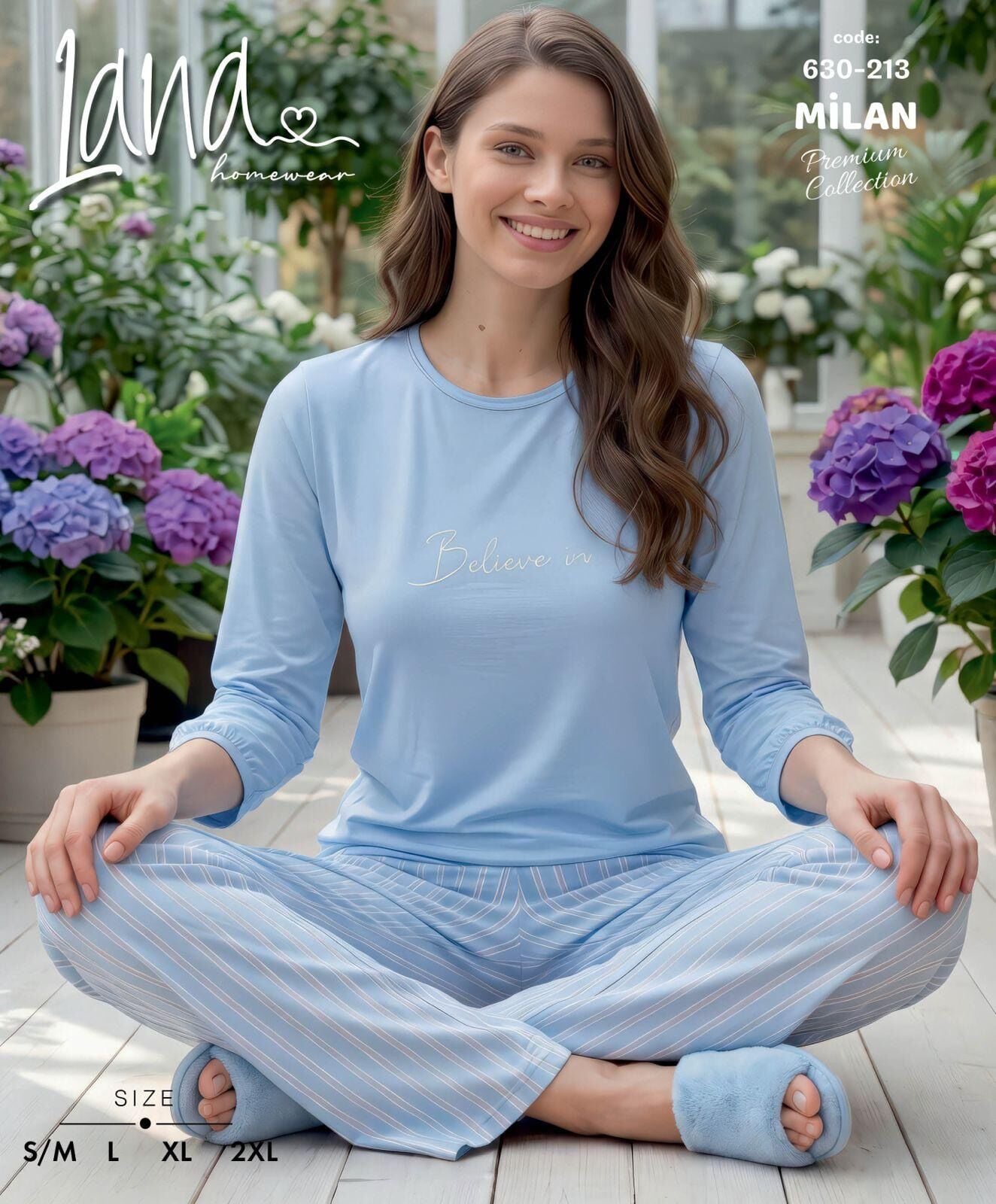 LANA 630-213 MİLAN SOFT BİS.YAKA PİJAMA TAKIMI