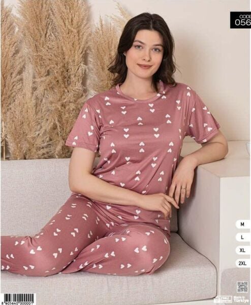 COOLBELLA 0568 BAYAN MİLAN K.KOL PİJAMA TAKIM
