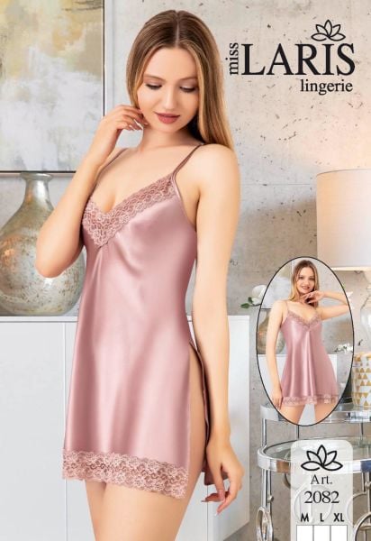 MİSS LARİS 2082 SATEN KISA GECELİK PUDRA