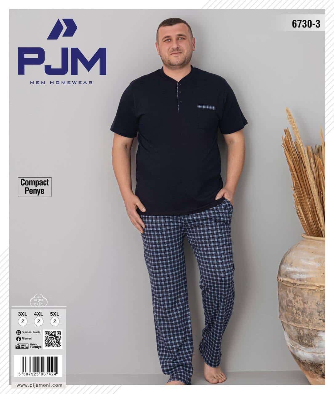 PJM 6730-3 ERKEK PENYE BATTAL KISA KOL PATLI TAKIM