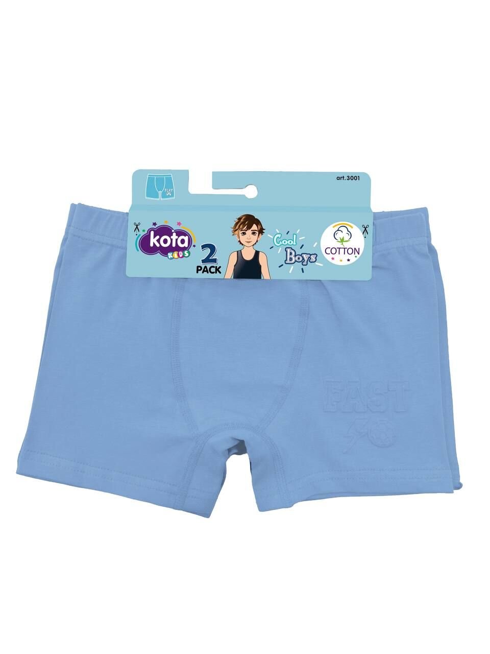 KOTA 3001 ERKEK ÇOCUK LİKRALI PENYE 2Lİ BOXER