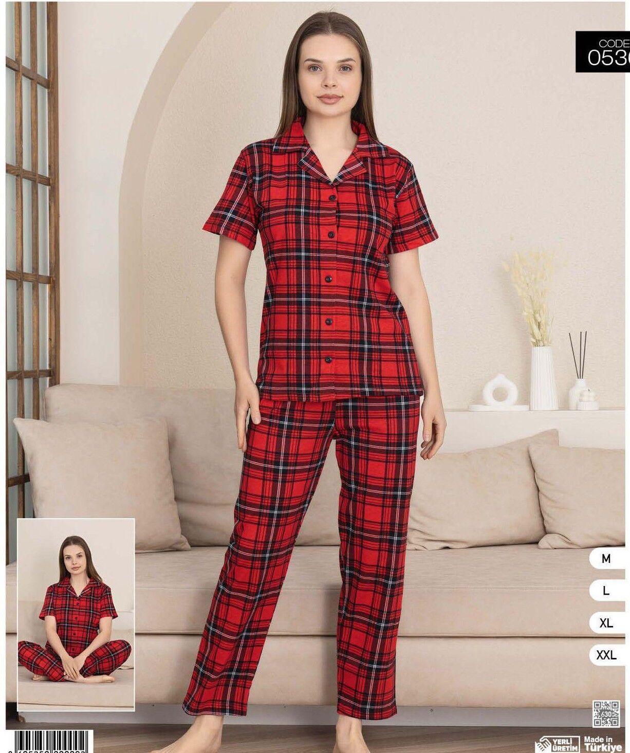 COOLBELLA 0536 BAYAN GÖMLEK K.KOL PİJAMA TAKIM