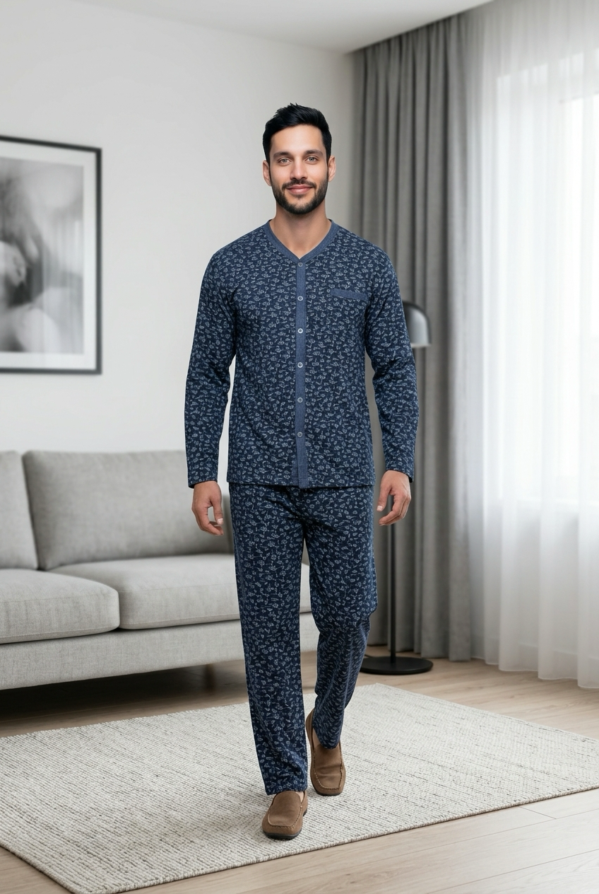 CAN ERKEK BOYDAN DÜĞMELİ PİJAMA TAKIM