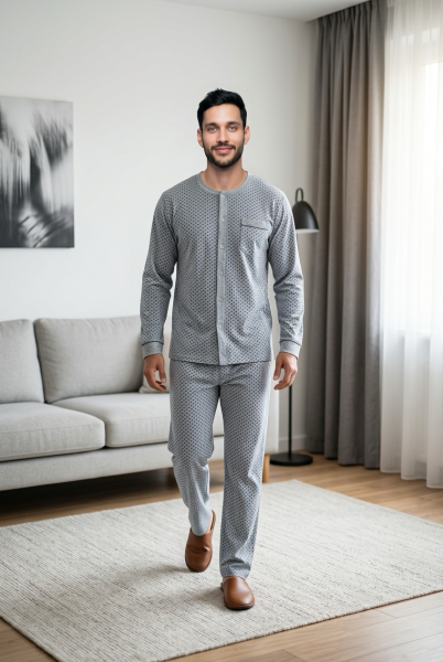 CAN ERKEK BOYDAN DÜĞMELİ PİJAMA TAKIM