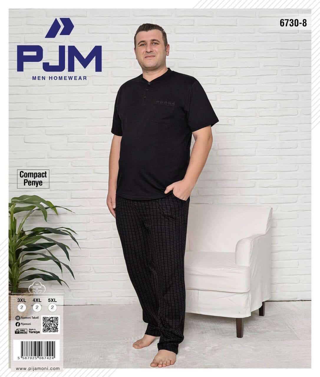 PJM 6730-8 ERKEK PENYE BATTAL KISA KOL PATLI TAKIM