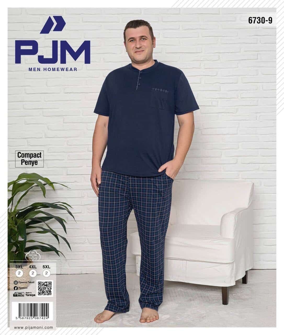 PJM 6730-9 ERKEK PENYE BATTAL KISA KOL PATLI TAKIM