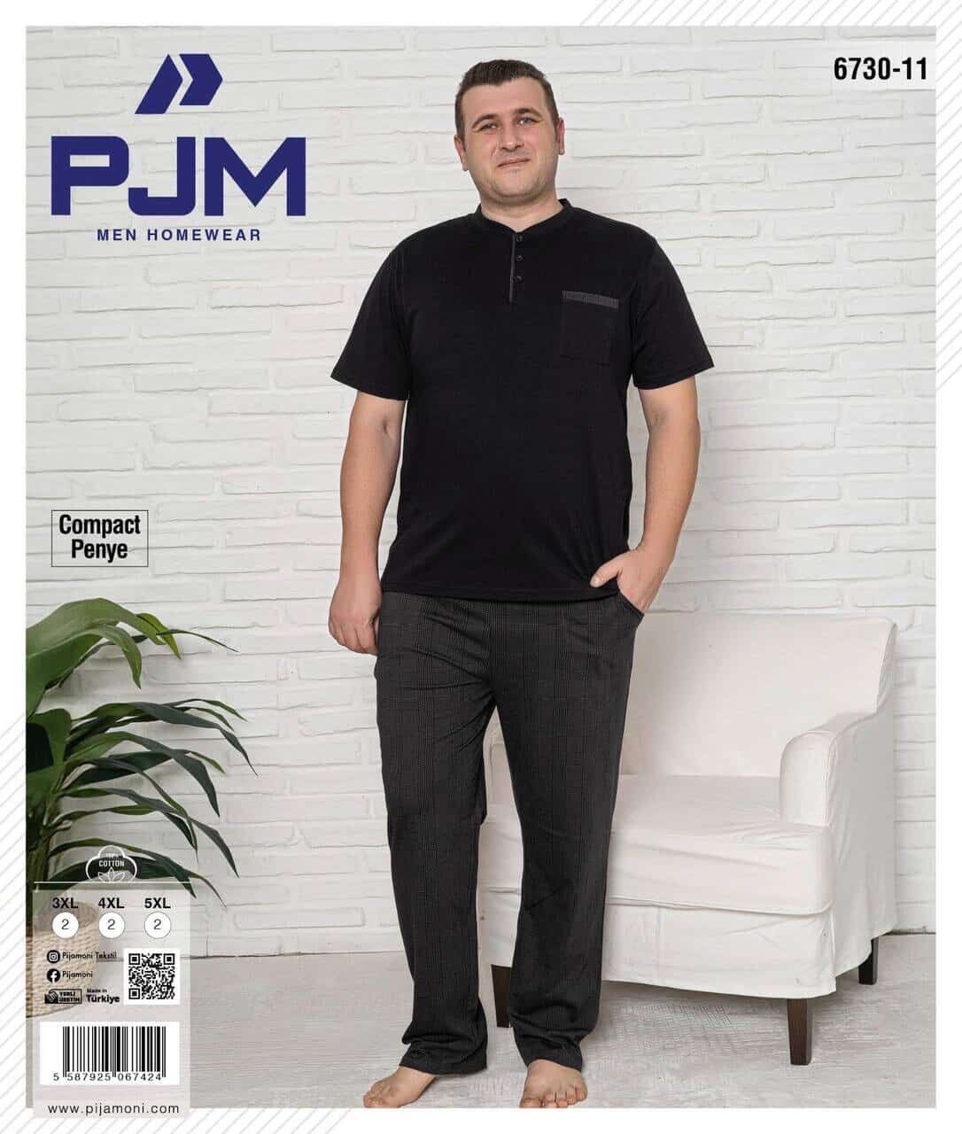 PJM 6730-11 ERKEK PENYE BATTAL KISA KOL PATLI TKM