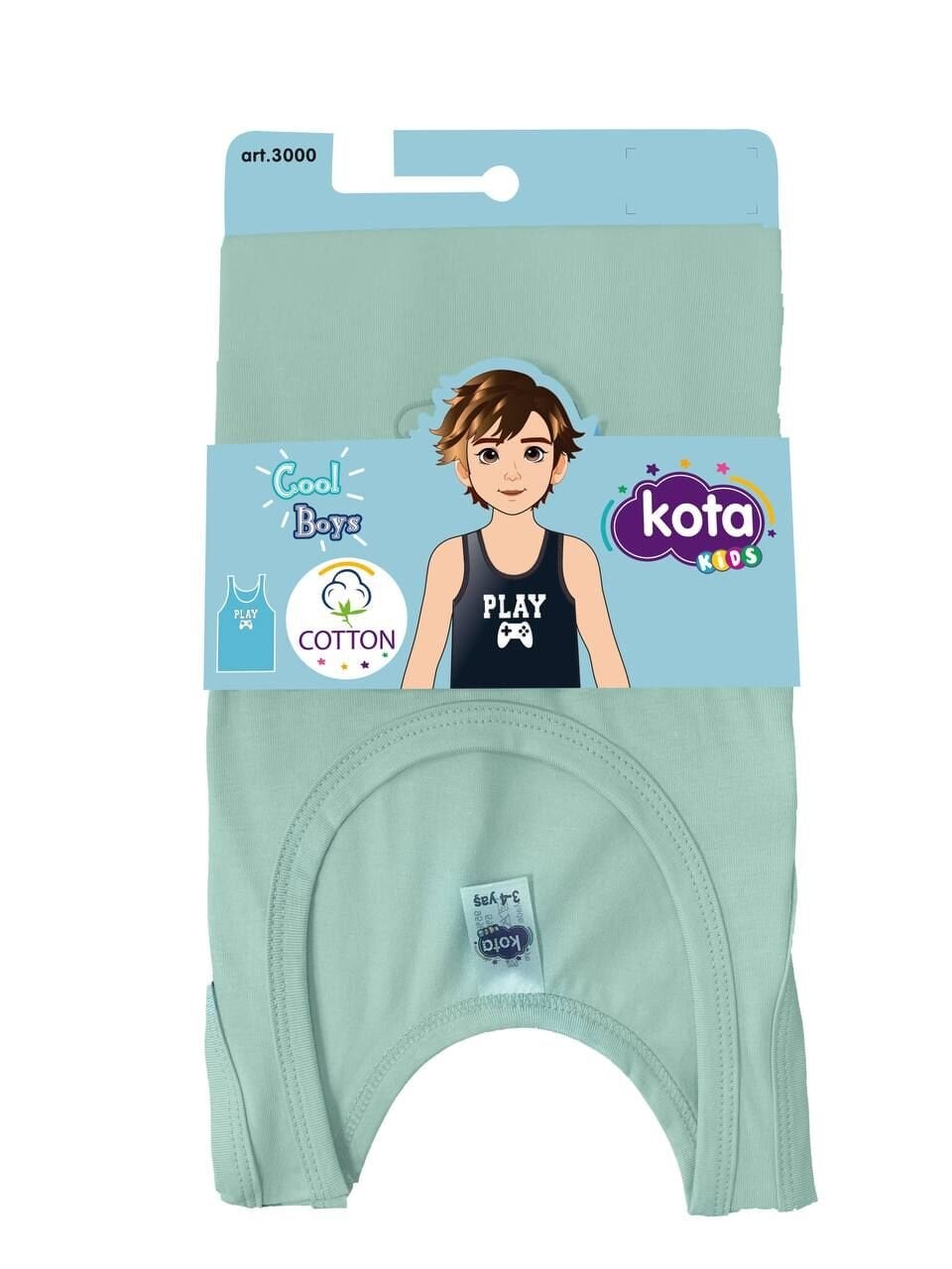 KOTA 3000 ERKEK ÇOCUK BASKILI LİKRALI PENYE ATLET