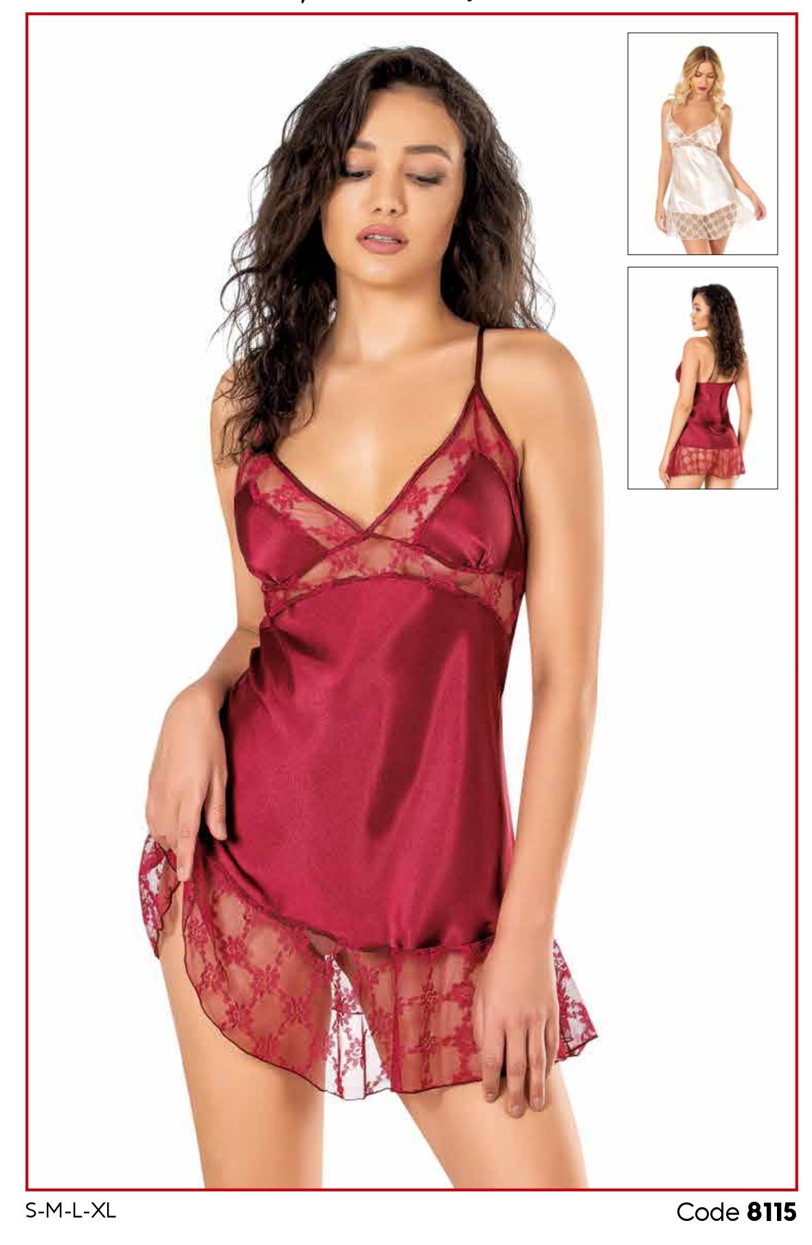 PRİMODA 8115 SATEN KISA GECELİK
