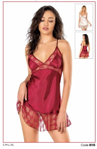 PRİMODA 8115 SATEN KISA GECELİK