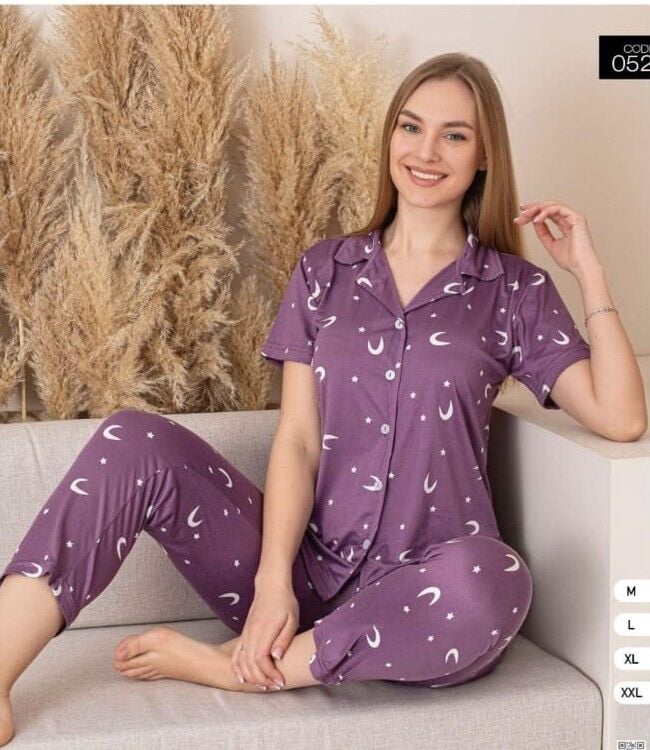 COOLBELLA 0523 BAYAN GÖMLEK K.KOL PİJAMA TAKIM