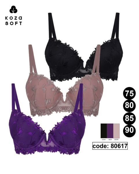 KOZA 80617 HAFİF DESTEKLİ İŞLEMELİ SÜTYEN