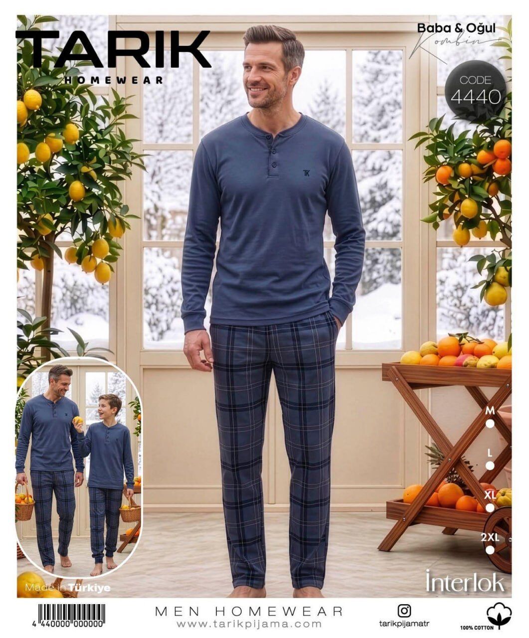 TARIK 4440 ERKEK İNTERLOK PİJAMA TAKIMI