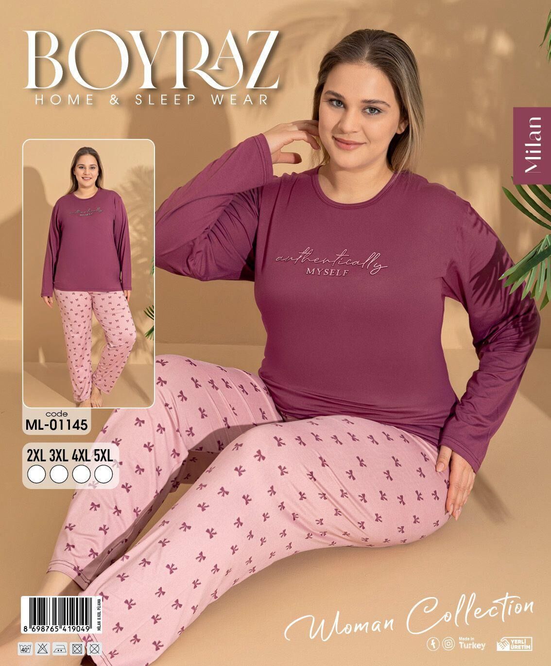 BOYRAZ 01145 MİLAN BATTAL PİJAMA TAKIM