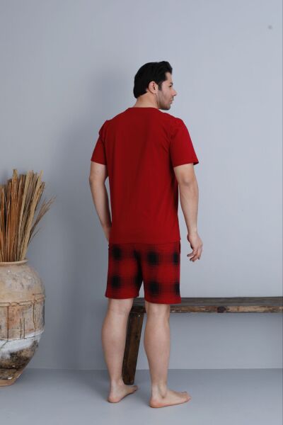 PİJAMAN 6175-7 ERKEK PENYE KISAKOL ŞORTLU TAKIM