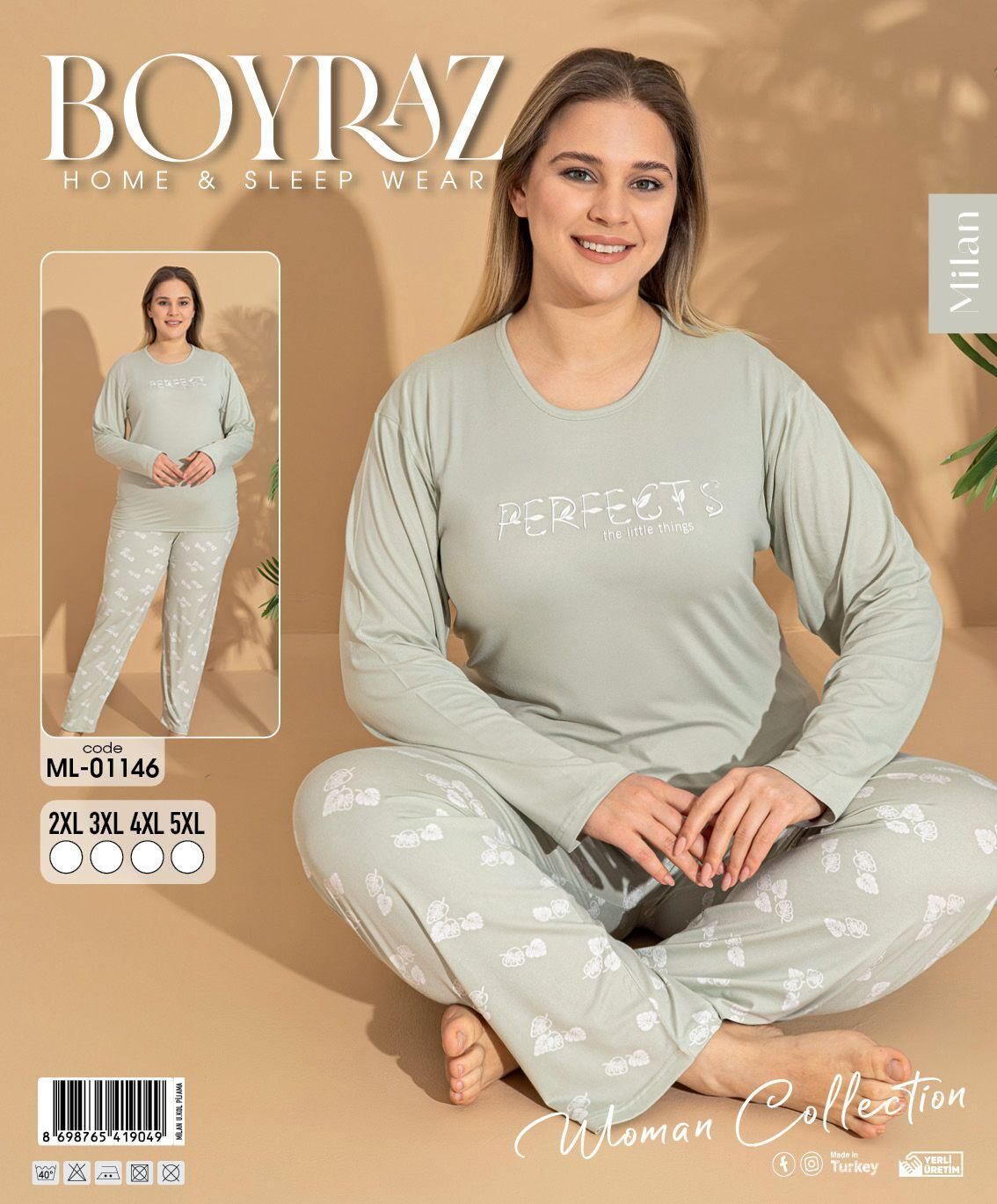 BOYRAZ 01146 MİLAN BATTAL PİJAMA TAKIM