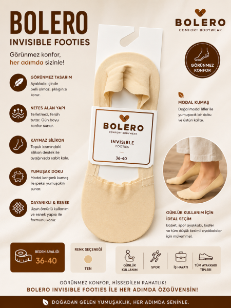 BOLERO B82 BAYAN LAZER KESİM BABET ÇORAP