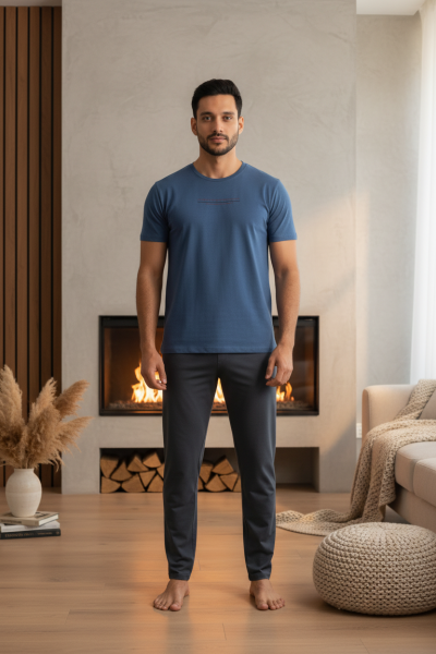 BRN 1000-5 ERKEK PENYE KISA KOL PİJAMA TAKIMI