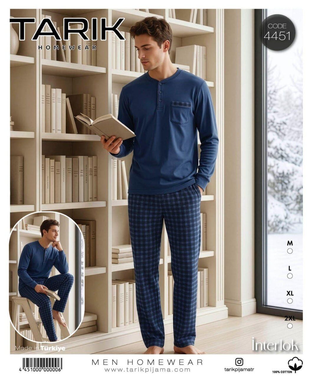 TARIK 4451 ERKEK İNTERLOK PİJAMA TAKIMI