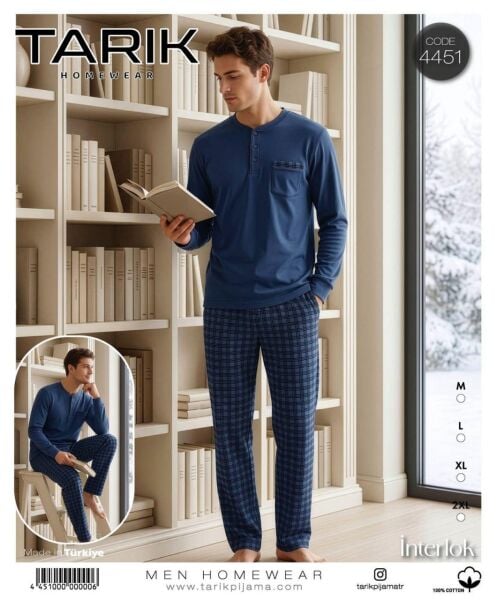 TARIK 4451 ERKEK İNTERLOK PİJAMA TAKIMI