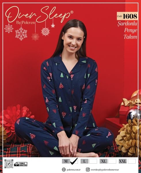OVER SLEEP 1608 BAYAN DÜĞ.YILBAŞI PİJAMA TAKIM