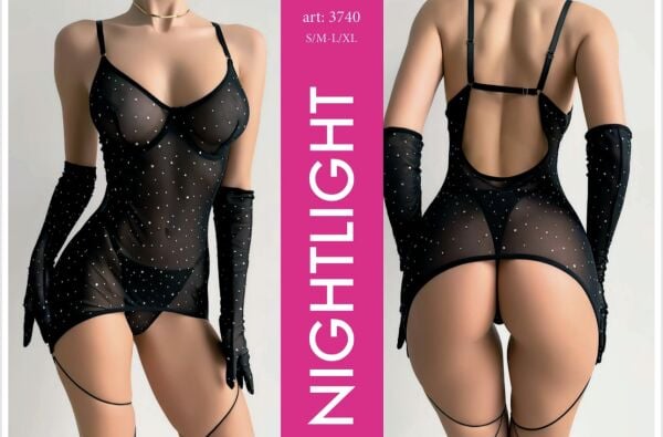 NIGHTLIGHT 3740 FANTAZİ GECELİK SİYAH