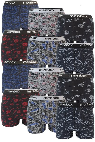 MENBOX 1052 ERKEK LİKRALI DESENLİ BOXER